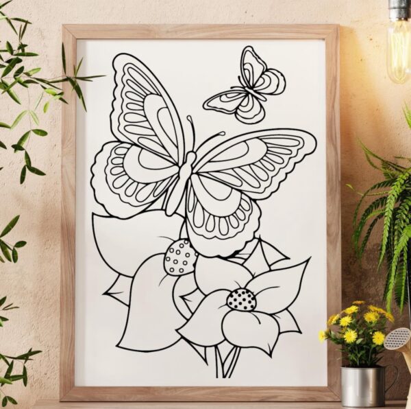 Sketch Art - Flowers & Butterflies